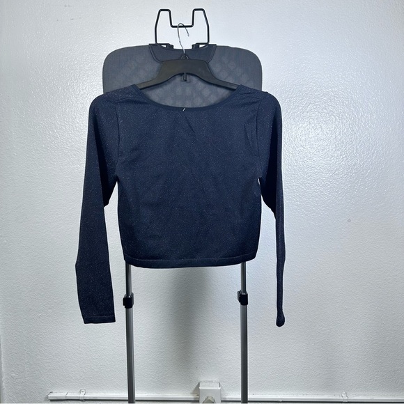 All in Motion Blue Crop Fitted Long Sleeve Top - Picture 2 of 6